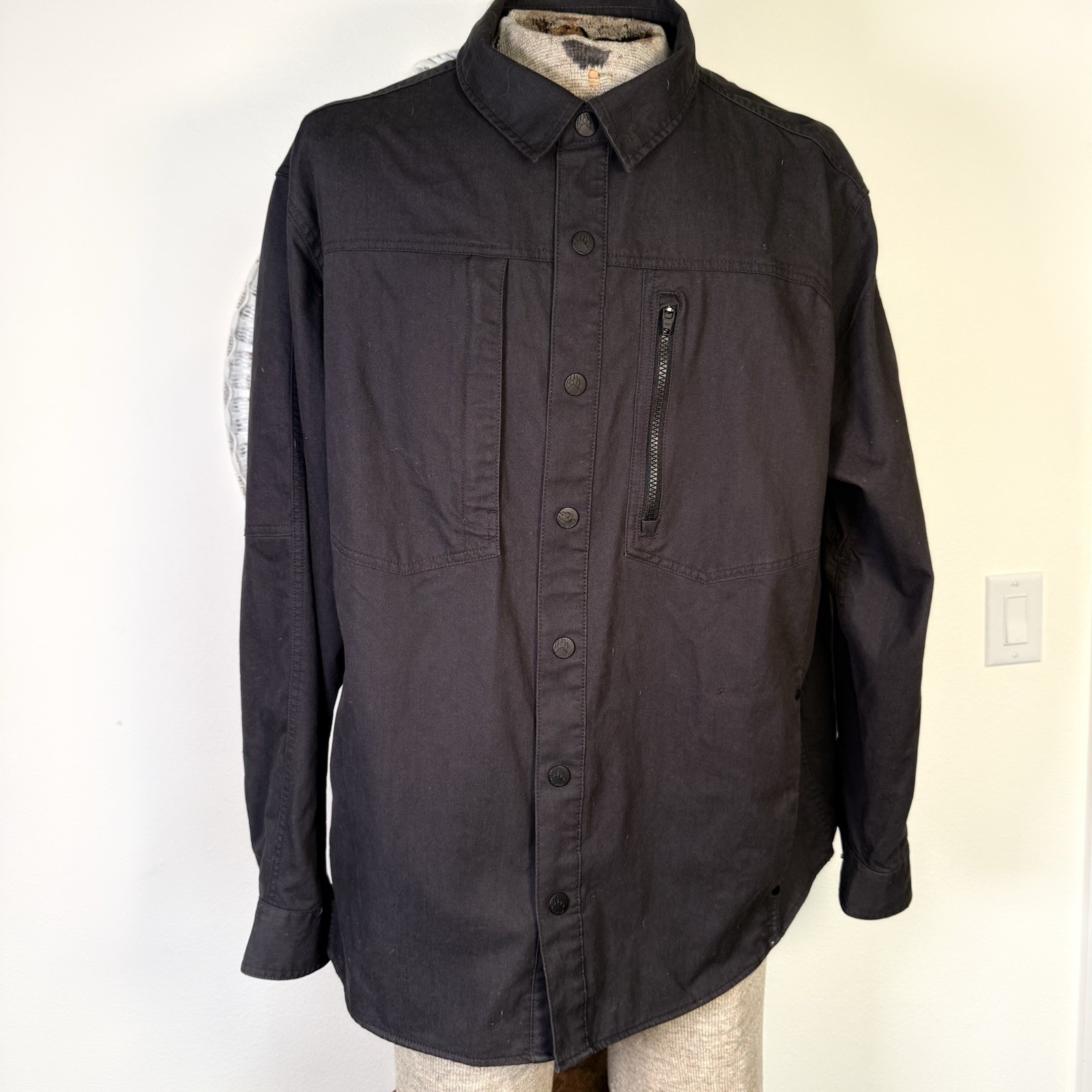 Duluth Trading Alaskan Hard Gear Snap Button Work Barn Jacket Mens 2XL Dark Gray image 2