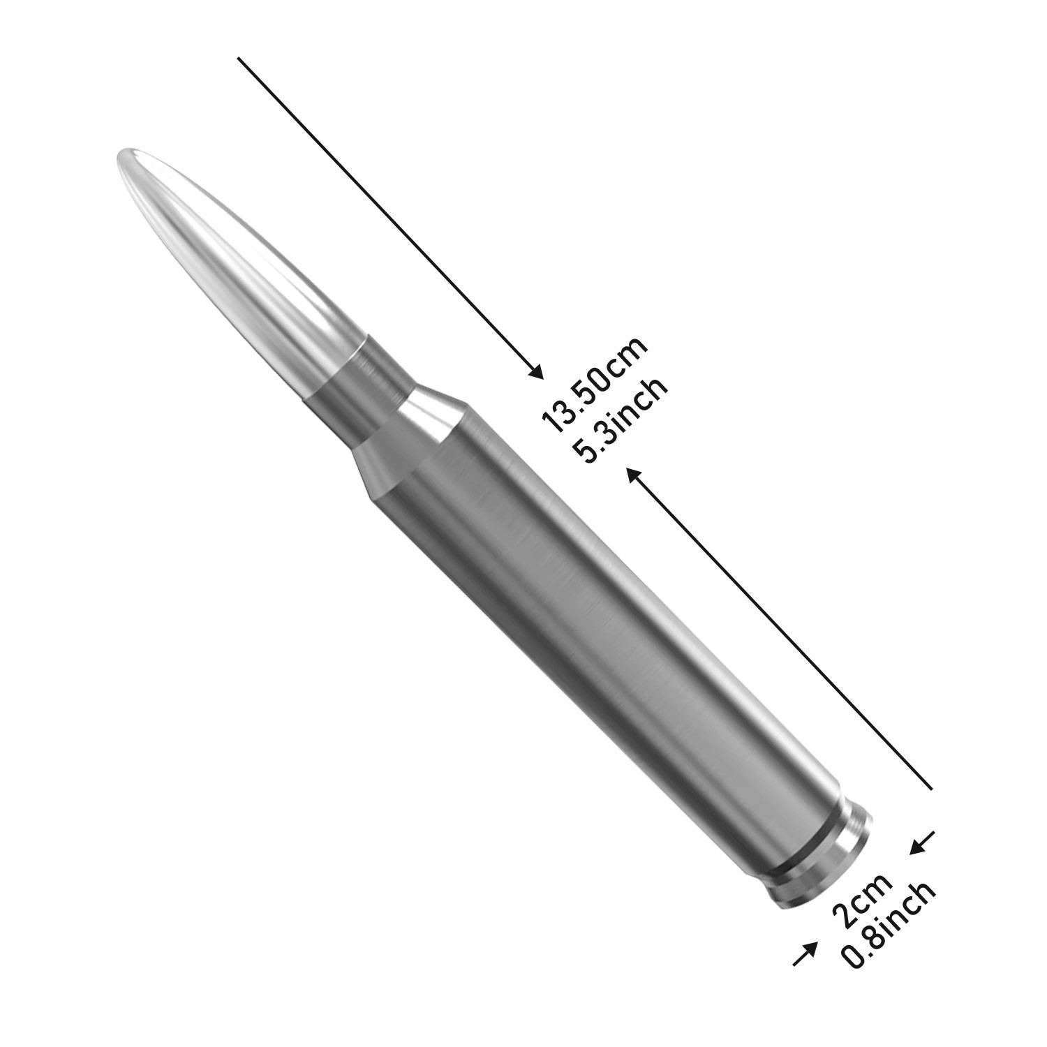 Chrome BULLET ANTENNA CAL 50 for CHEVROLET SILVERADO SIERRA 1500/2500/3500/GMC