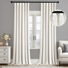Luxury Cream Velvet Blackout Curtains, 108"