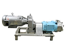 3" SPX Waukesha Cherry-Burrell 130 U2 Rotary Lobe Pump Baldor 10 HP Motor Z39