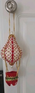  Hot Air Balloon Vtg Sequin Bead Christmas Ornament Kit