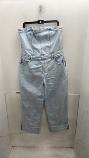Abercrombie & Fitch Womens Blue Cotton Blend One Piece Jumpsuit Size XL