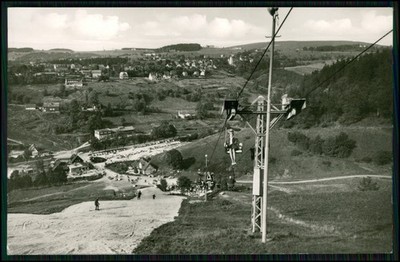 St. Andreasberg in the Harz Mountains   chairlift at Matthias Schmidt Mountain, summer ski slope