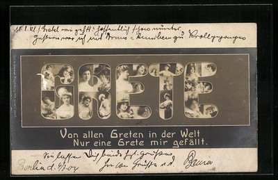 Ansichtskarte Namenstag von Grete 1904 