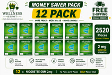 Nicorette Gum 2mg Original Flavour 210 Pieces - Pack of 12 - 2520 Pieces Total
