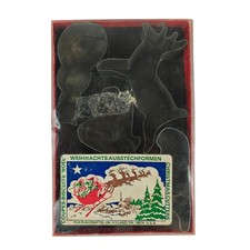 Vintage Metal Christmas Cookie Cutters Set 1970s Holiday Fox Run Craftsmen