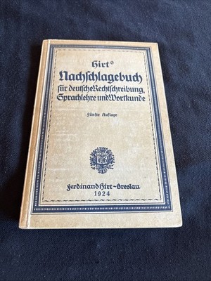 Hirts Nachschlagebuch 5auflage 1924 Kiste 500