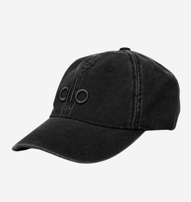 Alo Yoga Washed Off Duty Cap Vintage Black A0497U 100% Authentic