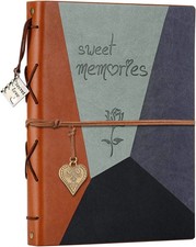 Scrap Book Leather Photo Album Family Scrapbook Memory Photo Book 60 Pages, Moth