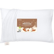 Muslin Toddler Pillowcase 13x18 Only   1-Pack Organic 1-Pack, 13x18 Soft White