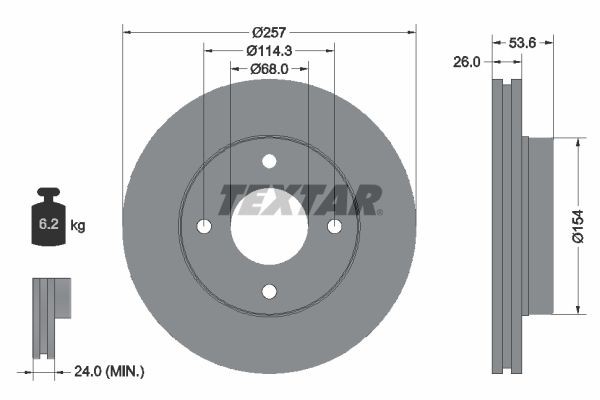2X Textar Bremsscheibe 92253103 Passend FüR Nissan-image