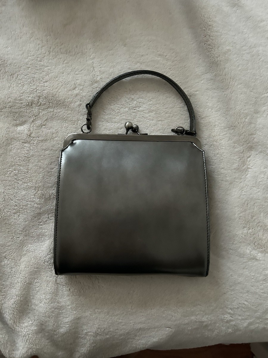 Jean Paul Gaultier rare stunning silver metallic leather bag with