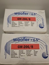 2 Goldwood Sound GW-206/8 6.5" Woofers 180 Watt ea 8ohm Replacement Speakers