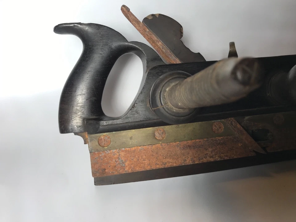 Avión arado antiguo J. Denison del siglo XIX *Alguno óxido 12" Foto 2 de 4