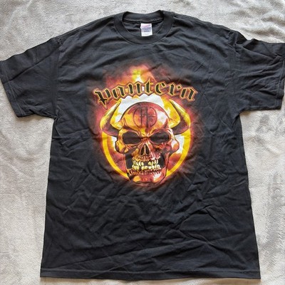 Vintage 2004 Pantera Band Concert Heavy Metal Rock Tour Black Tee Shirt Large