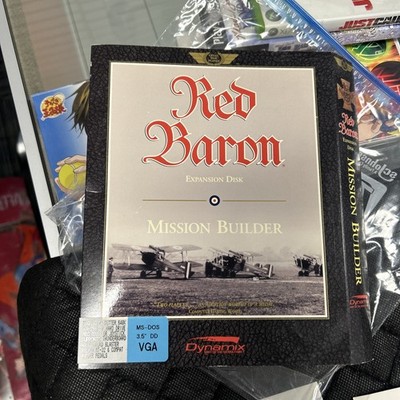 Red Baron Expansion Disk Mission Builder MS DOS 5.25'' PC 1992 Big Box INCOMPLETE
