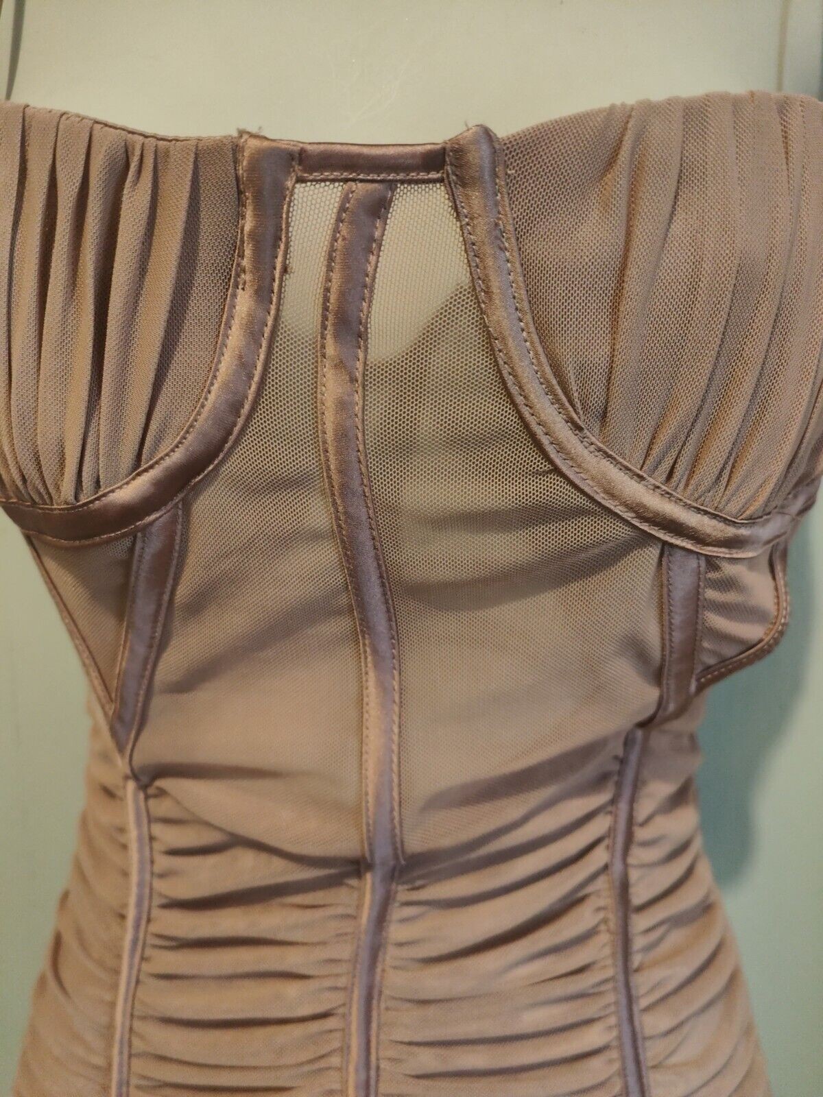 Zara Ladies  Brown Sleeveless  Bodycon Short Dress Size S BNWT thumbnail 2