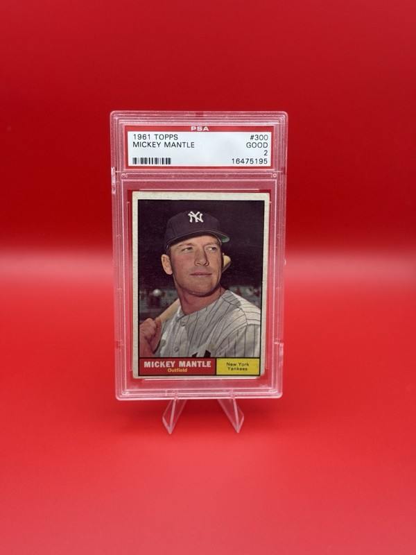 1961 Topps Mickey Mantle #300 PSA 2 GOOD Vintage Yankees Hall of Fame