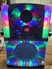 Singing Machine SML625BTBK Lights Bluetooth CD Karaoke System Black