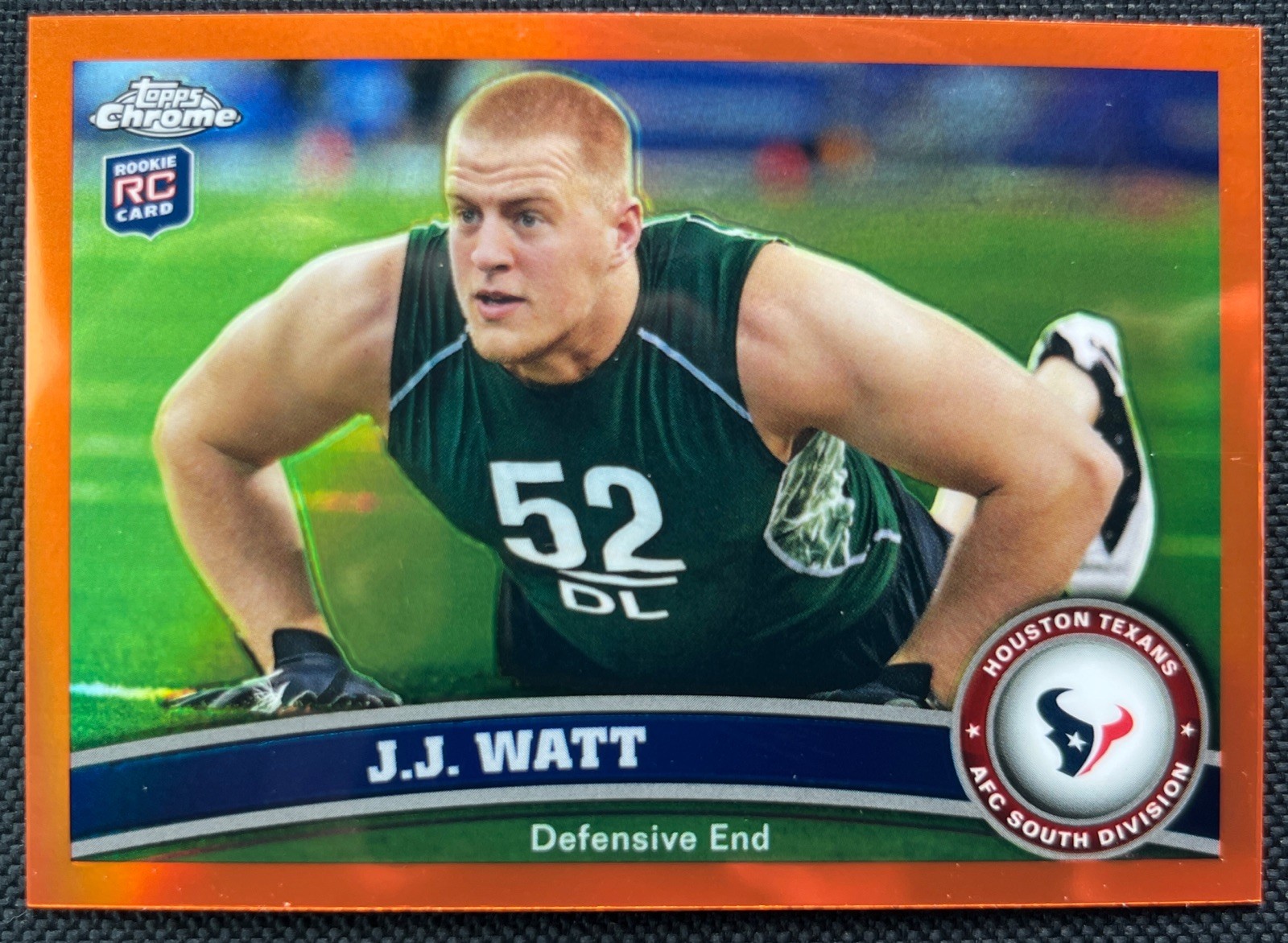 2011 Topps Chrome J.J. Watt Orange Refractor Rookie HOF2B Houston Texans