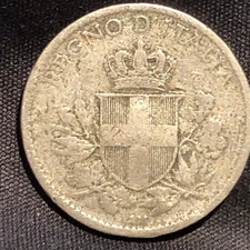 Italy 20 Centesimi 1918-R Copper-Nickel Coin - F (Fine) condition