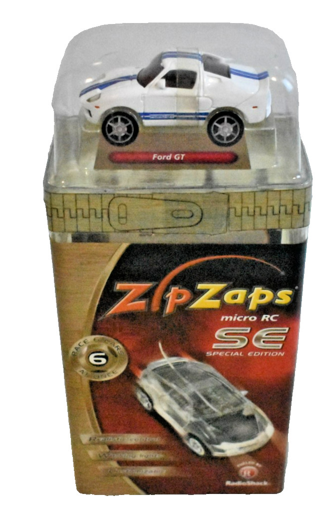 ZipZaps Ford GT Special Edition White/Blue Micro RC 1:64
