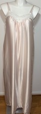 Vintage Barbizon Boutique Satin Lace Long Nightgown Pearl Beaded Stunning L