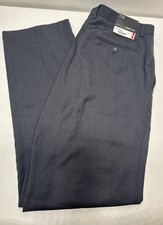 Clairborne Pants Size 34/32 Charcoal Flat Front Dress Slacks Formal Casual NEW