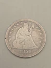 1856 Seated Liberty Silver Quarter 25c - Philadelphia Mint