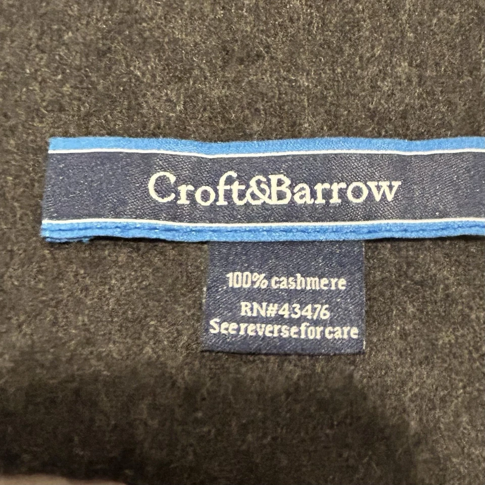 Croft & Barrow 男式 100% 羊绒黑色围巾,60 英寸 X 12.5 英寸 — 第 3/3 张图片