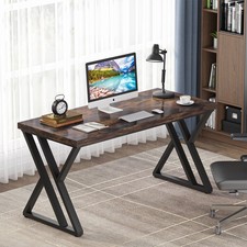 55-Inch Writing Computer Desk, Heavy Duty Study Desk with Z-Shaped Metal Leg