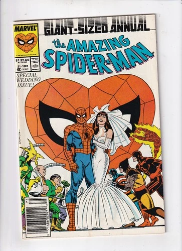 The Amazing Spider-Man Annual #21 Marvel Comics 1987 Newsstand Wedding VF+