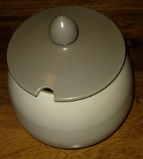 Poole Pottery Twintone Mushroom And Sepia Jam/Preserve Pot