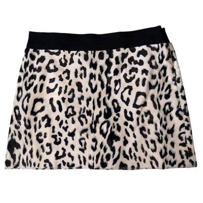 Milly of New York Faux Fur Leopard Print Mini Skirt Size 6
