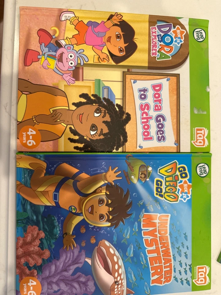 Leap Frog Tag Reading System with Pen Interactive, Map, writing, 8 booksLot - Image 3 of 4