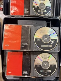 NEC TurboGrafx-16 CD Bundle Carry Case 2 Controllers 5 Games No System Card Read