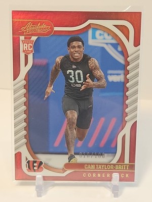 2022 Panini Absolute Rookies Red Spectrum /100 Cam Taylor-Britt #150 Rookie RC