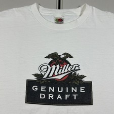 Vintage Miller Genuine Draft Beer Graphic Shirt Size XL Brewery Party 90s y2k