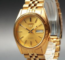 Vintage [N MINT+] SEIKO 5 7S26-0500 quadrante oro data giorno automatico...