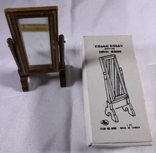 Dollhouse Concord Miniatures Full Length Dressing Mirror Wooden 1:12 Vintage