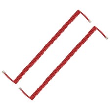 2 Pack 6.6 Feet Coiled 1.3 Feet Phone Cord for Landline, Red