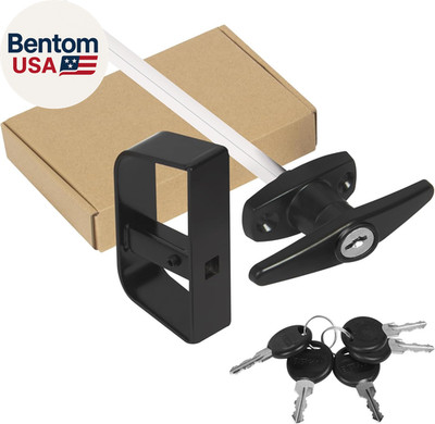 Shed Door Latch T-Handle Lock Kit with 5 Keys, 7-1/2'' Stem Storage Barn Shed Doo