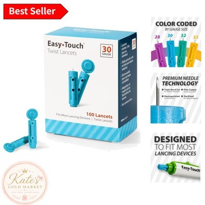 Precision 30G Twist Lancets - 100 Individually Sealed for Easy Blood Testing