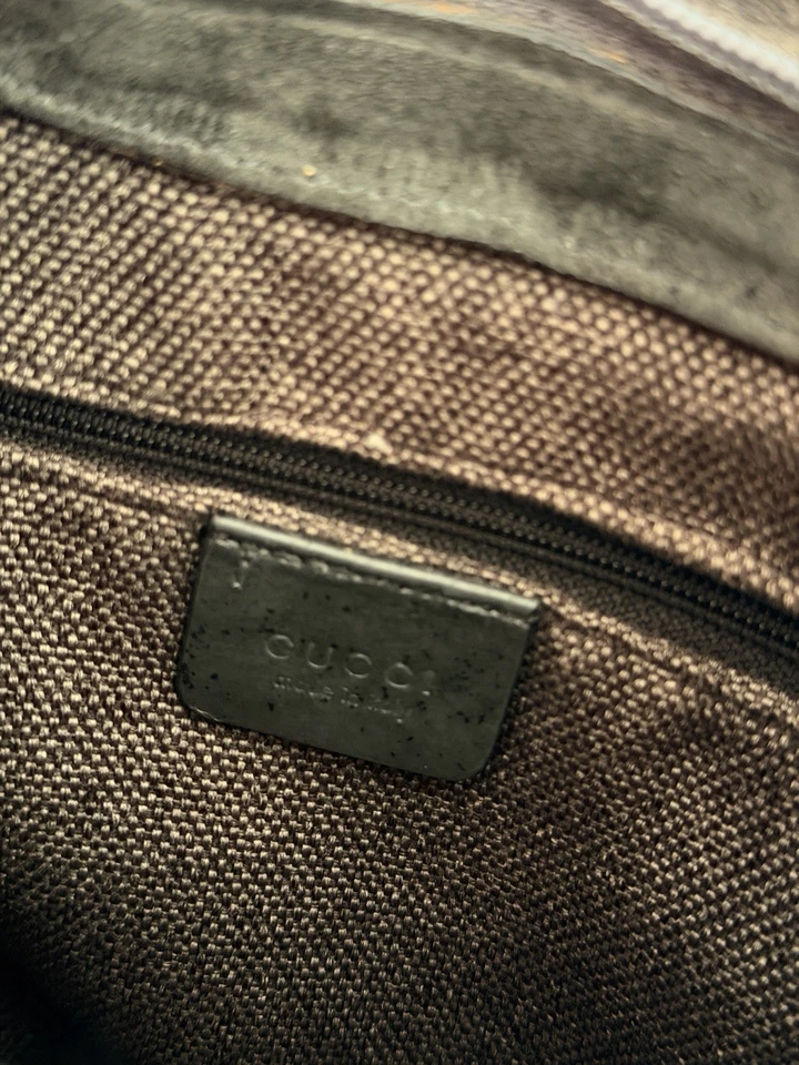 Gucci GG Damen Hobo Tasche Grau Wildleder/Canvas Schwarz RV Mittel - Bild 4 von 4