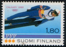 Finlandia 1988, sport invernali, salto con gli sci, Nykanen, MNH