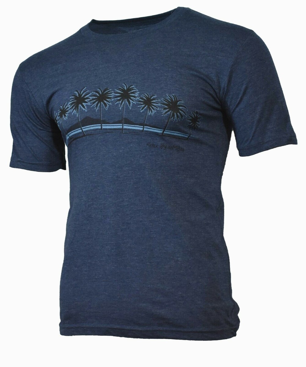 シャツ Men's T-Shirt Sunset Beach Palm Trees No worries Here By MB Tees