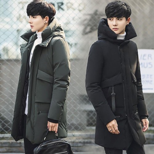 Korean Mens Fashion Mid Long Warm 
