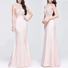 2024 Autumn/Winter Bridal Dress Sleeveless Hanging Neck Dress Lace Evening Dress