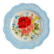 Decorative Dinner Plate Sweet Rose PIONEER WOMAN Blue Floral Ceramic Tableware