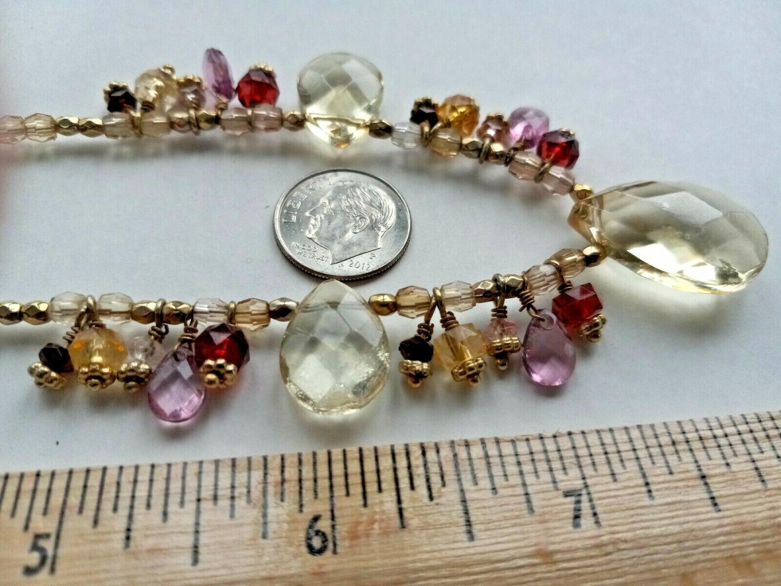 PRISTINE COOKIE LEE MULTI JEWELED DANGLE NECKLACE… - image 4